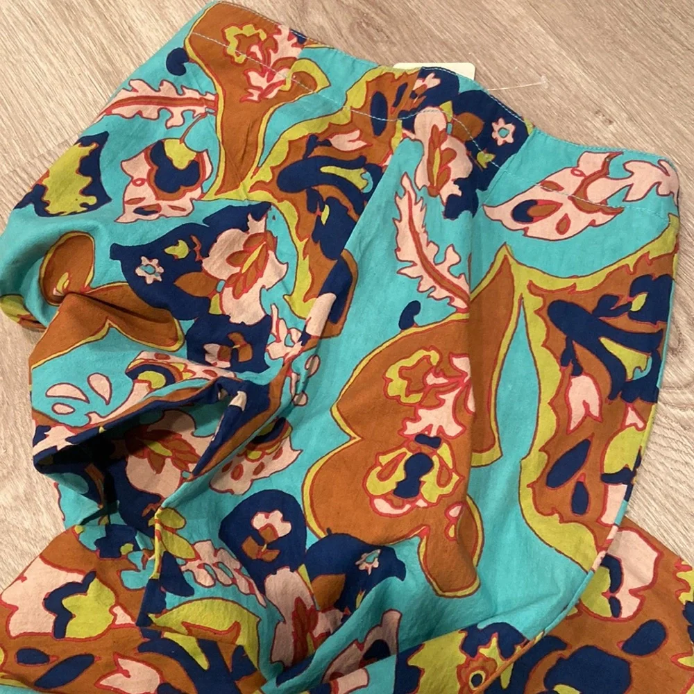 NWT Free People Teal Floral Pants - Picture 4 of 4